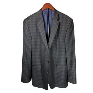 Ted Baker London Endurance 100% Wool Plaid Blazer‎ Mens 46 R Brown Suit Jacket